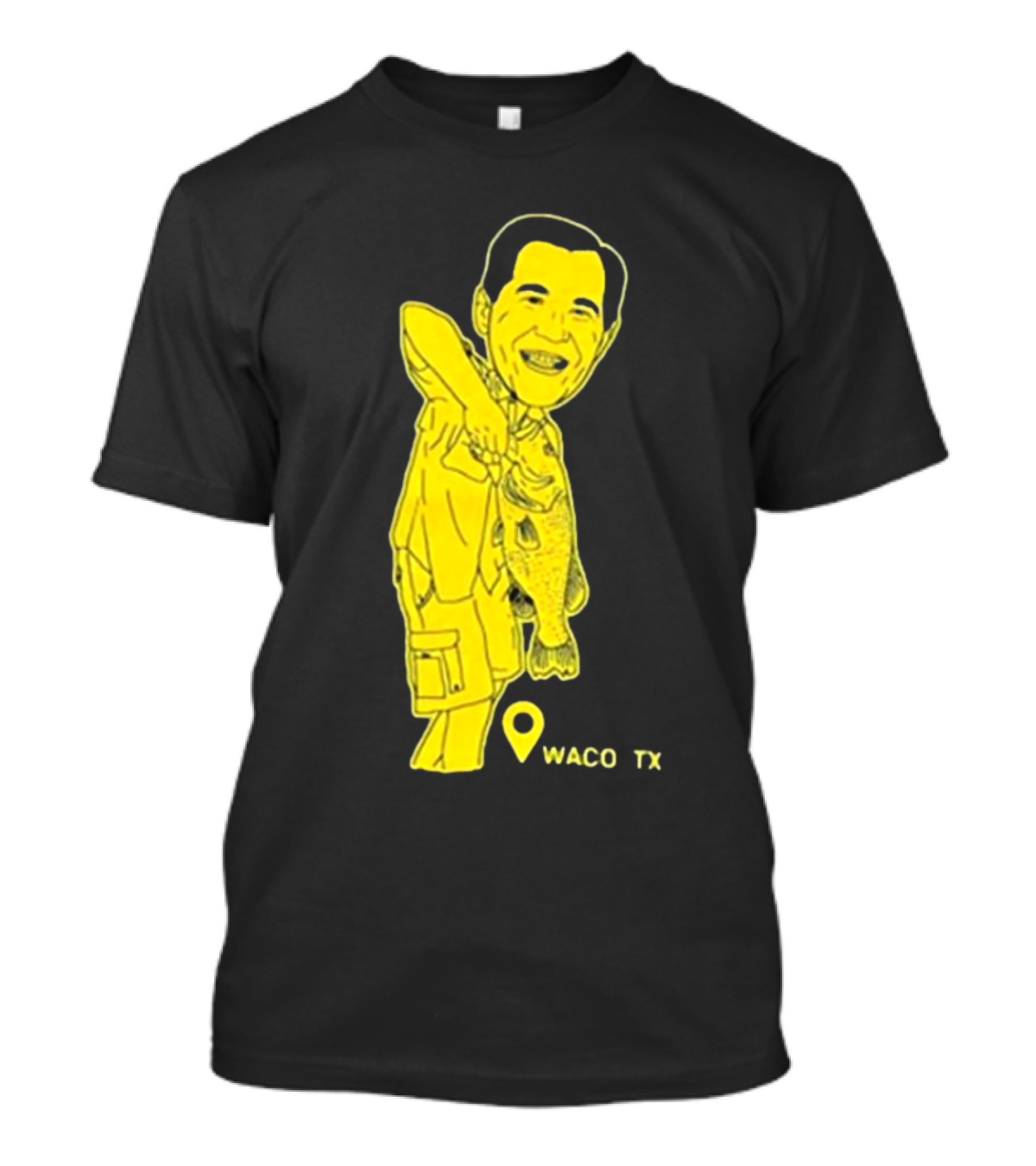 Cott Drew Fishing Caricature Waco TX T-Shirt