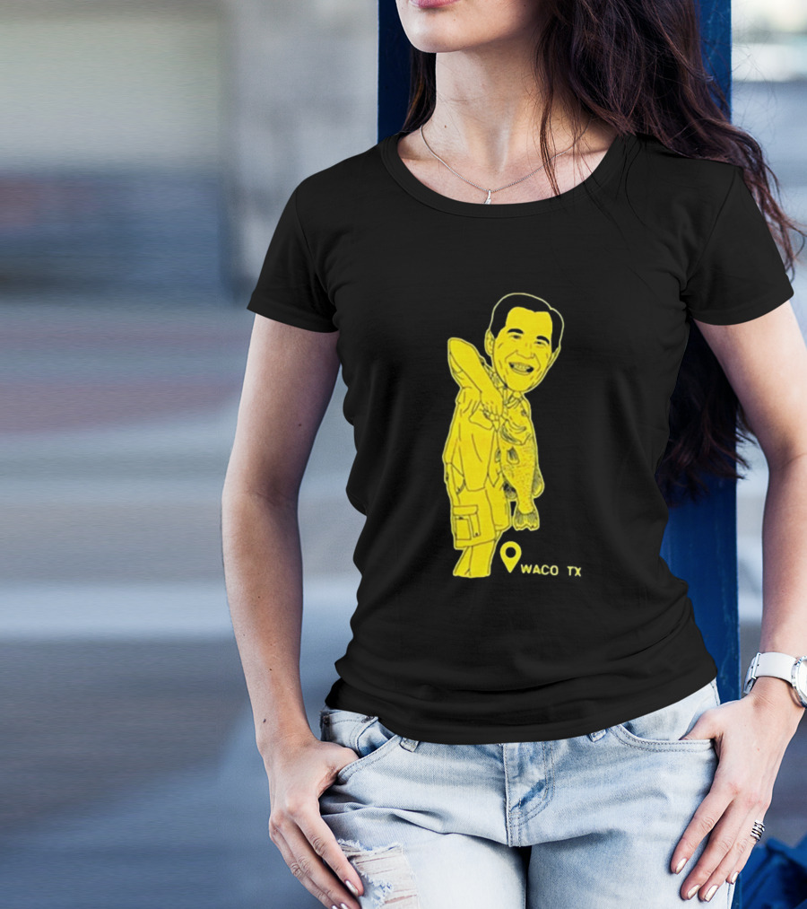 Cott Drew Fishing Caricature Waco TX T-Shirt
