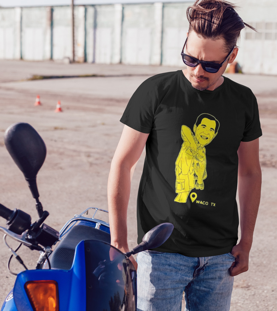 Cott Drew Fishing Caricature Waco TX T-Shirt