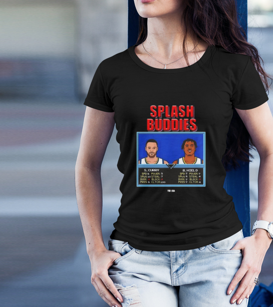 Splash Buddies Dope Era S. Curry B. Hield Retro Stats Basketball Duo T-Shirt
