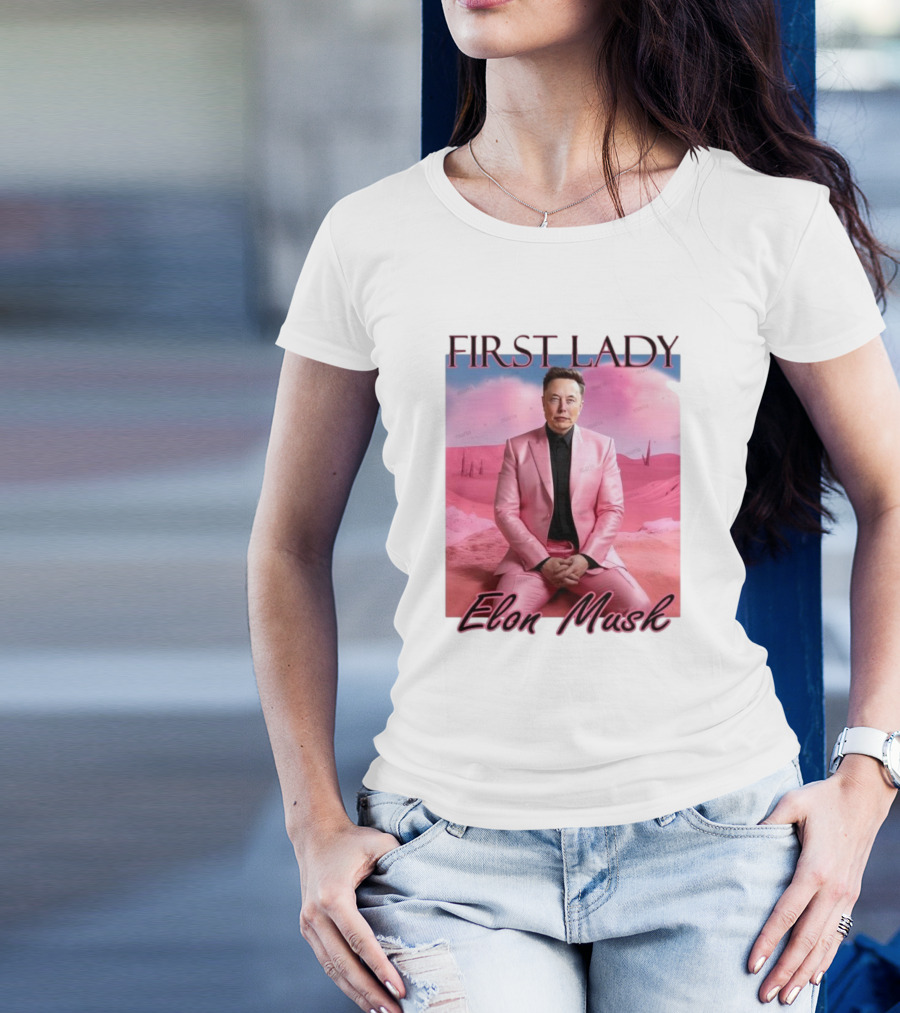 First Lady Elon Musk Pink Suit Portrait T-Shirt