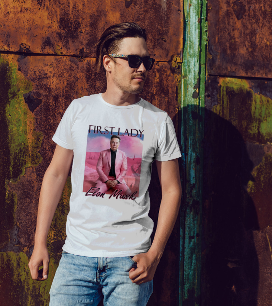 First Lady Elon Musk Pink Suit Portrait T-Shirt