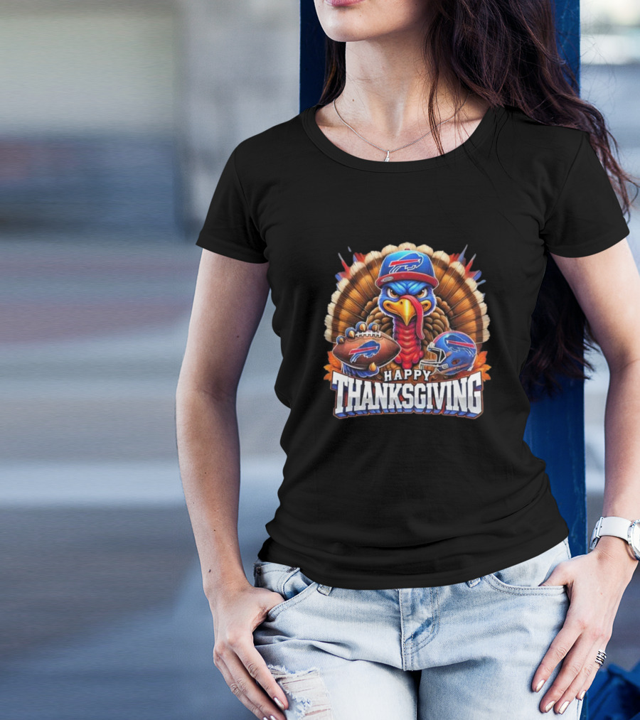 Happy Thanksgiving Buffalo Bills Football Turkey T-Shirt