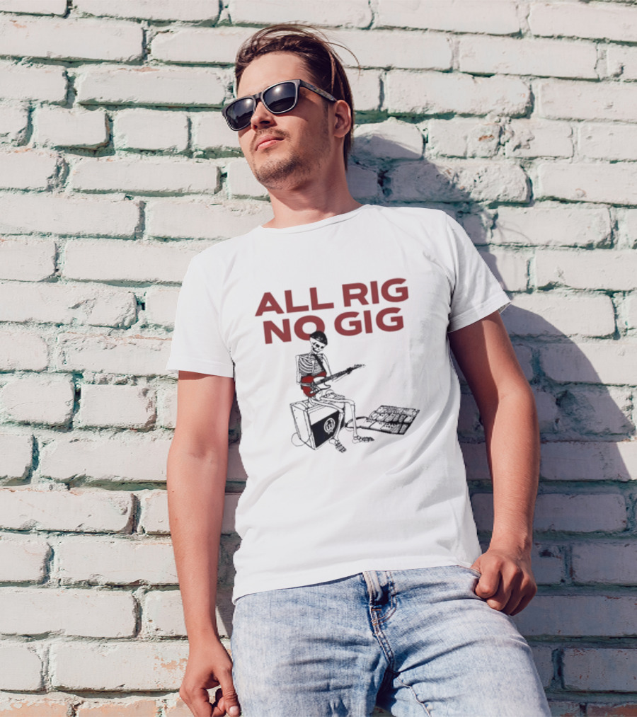 All Rig No Gig Todd Sucherman Skeleton Guitar T-Shirt