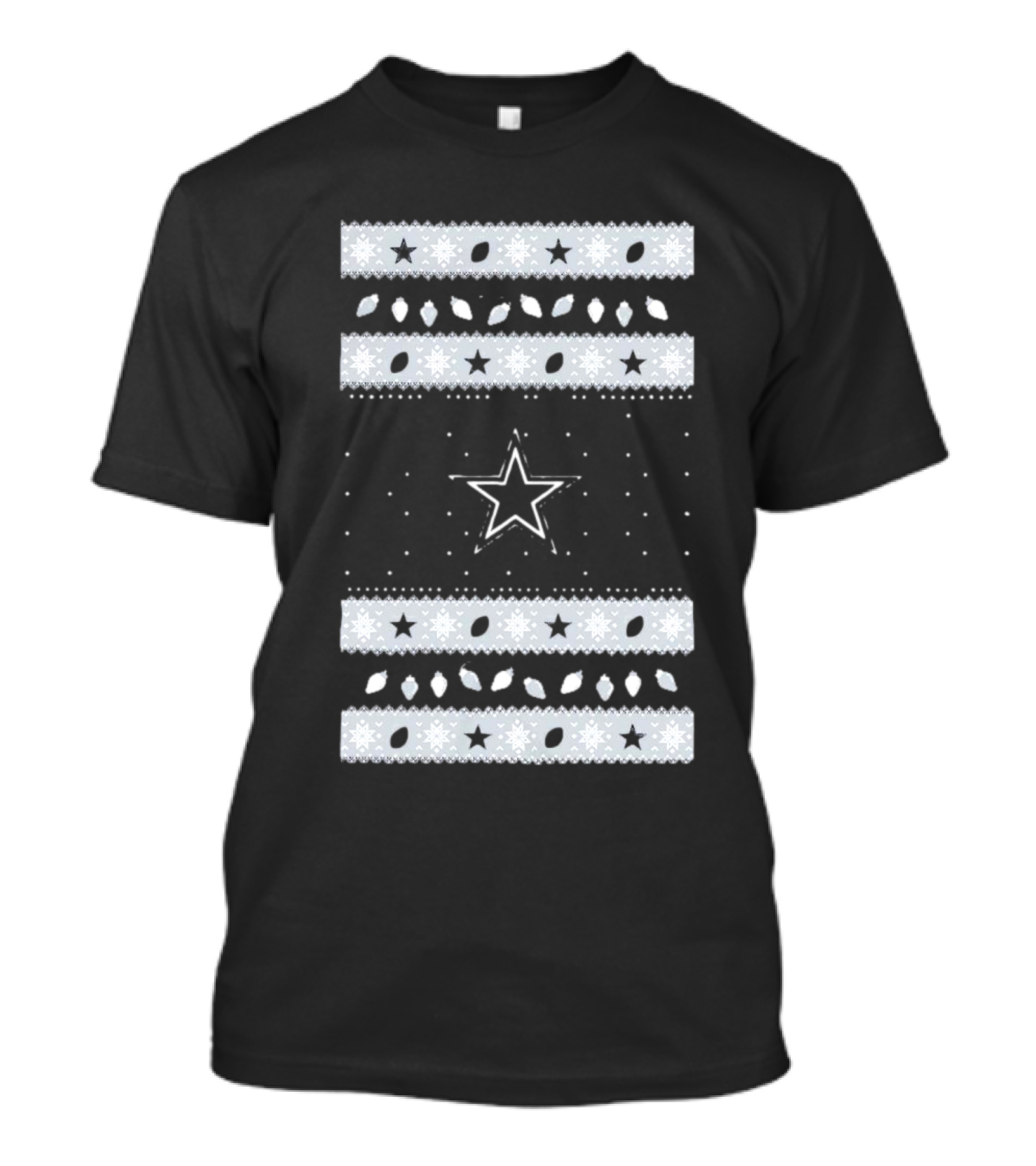Dallas Cowboys NFL Christmas 2024 Ugly Sweater Holiday Lights T-Shirt