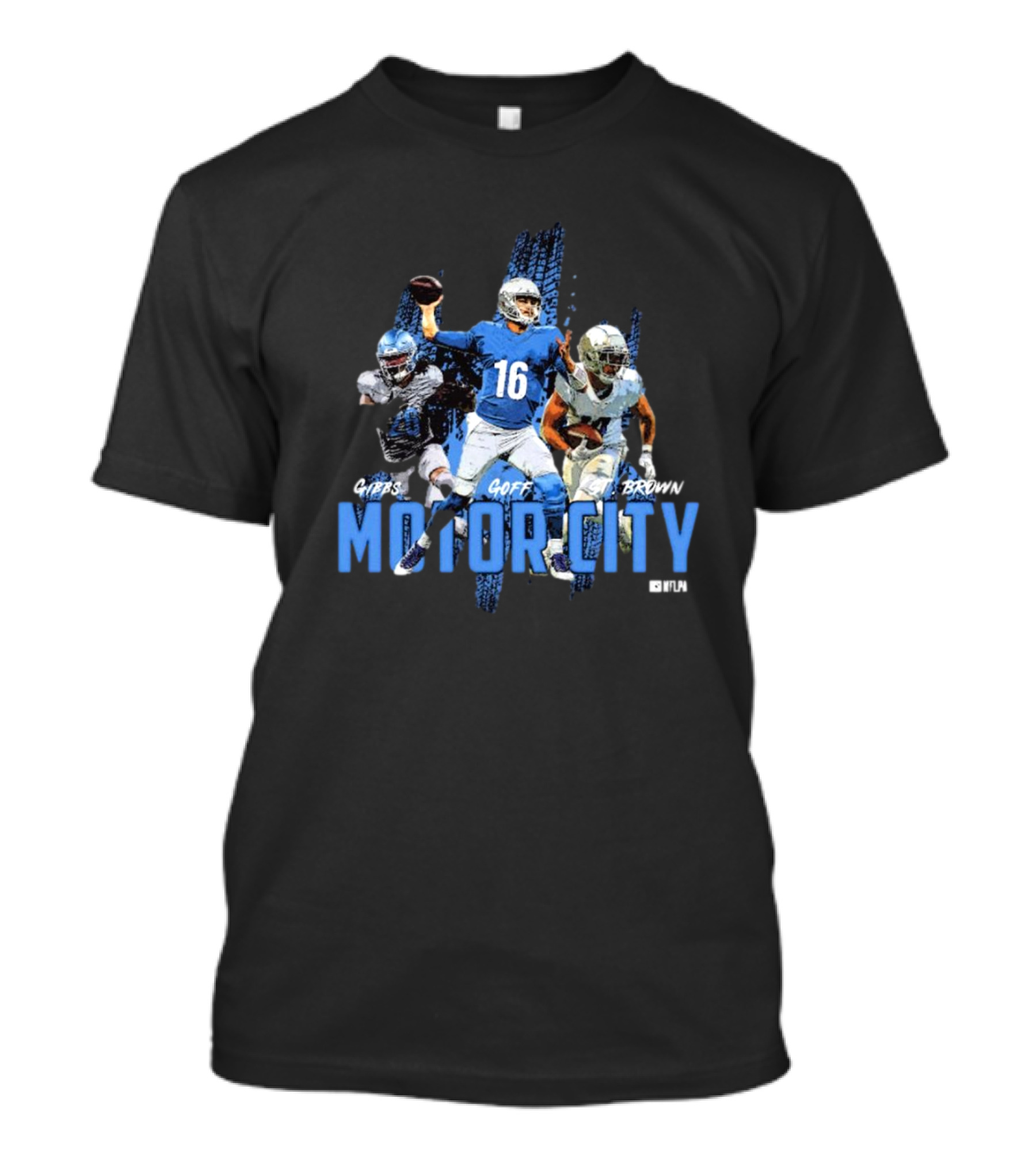 Gibbs Goff Brown Motor City Detroit Lions NFL Football Trio T-Shirt