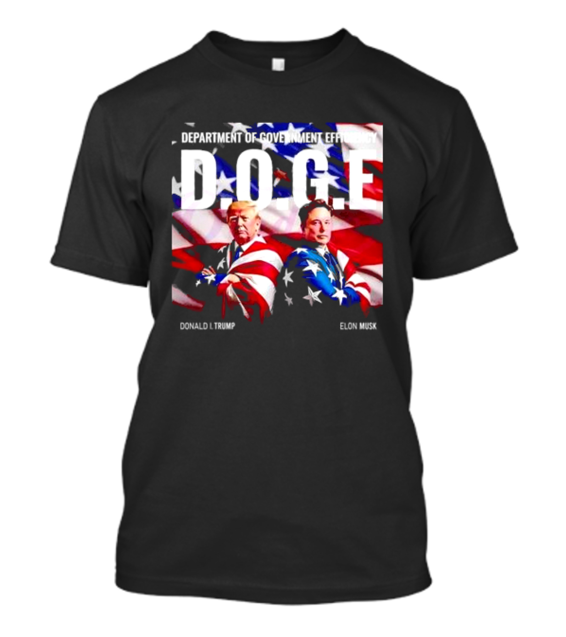 Department Of Government Efficiency D.O.G.E Trump And Musk 2024 USA Flag T-Shirt