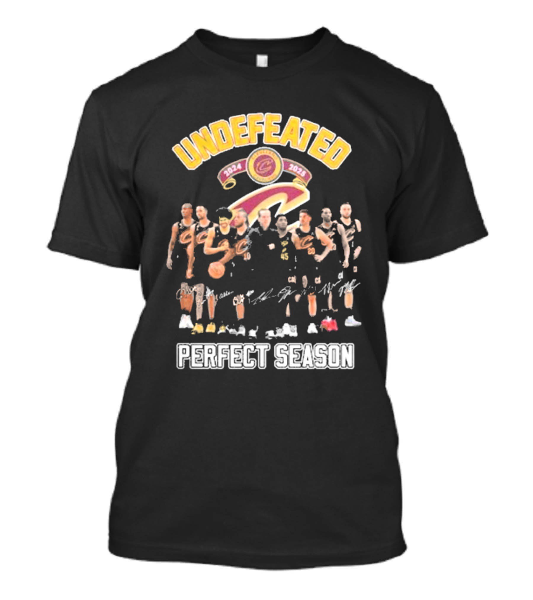Undefeated Cleveland Cavaliers 2024-2025 Perfect Season Players Signatures T-Shirt