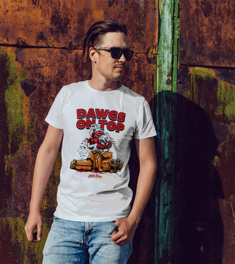 Dawgs On Top Old Row Georgia Bulldogs Vs. Tennessee Volunteers T-Shirt