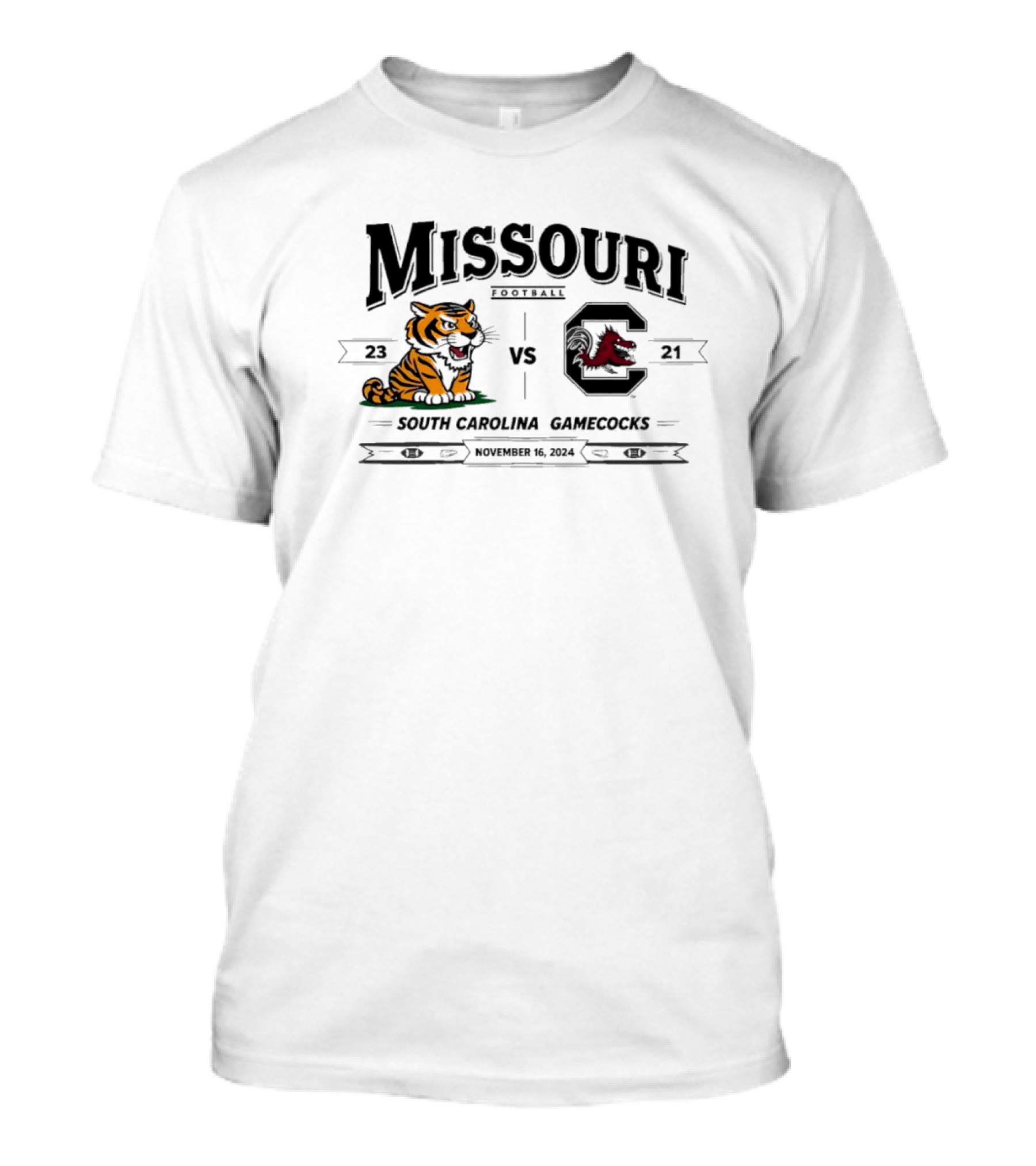 Missouri Football 23 Vs 21 South Carolina Gamecocks November 16 T-Shirt