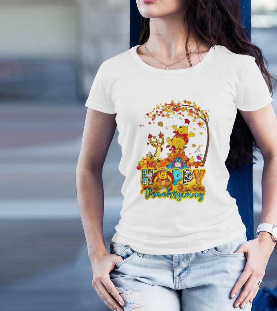 Hoppy Thanksgiving 2024 Winnie The Pooh And Friends T-Shirt
