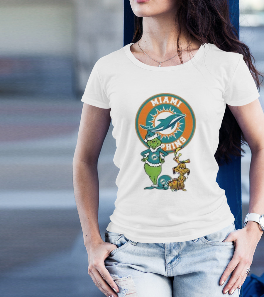Grinch Max Miami Dolphins Merry Christmas T-Shirt