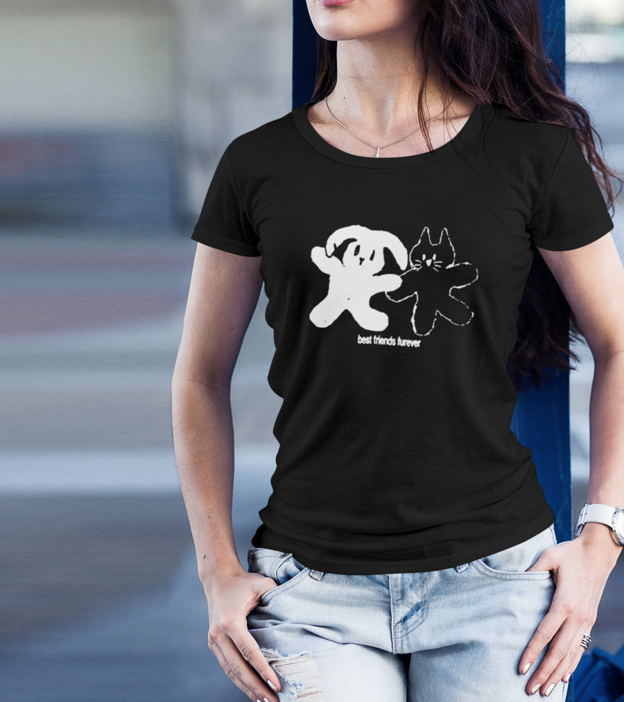 Angeltype Best Friends Furever Puppy And Kitten Duo T-Shirt