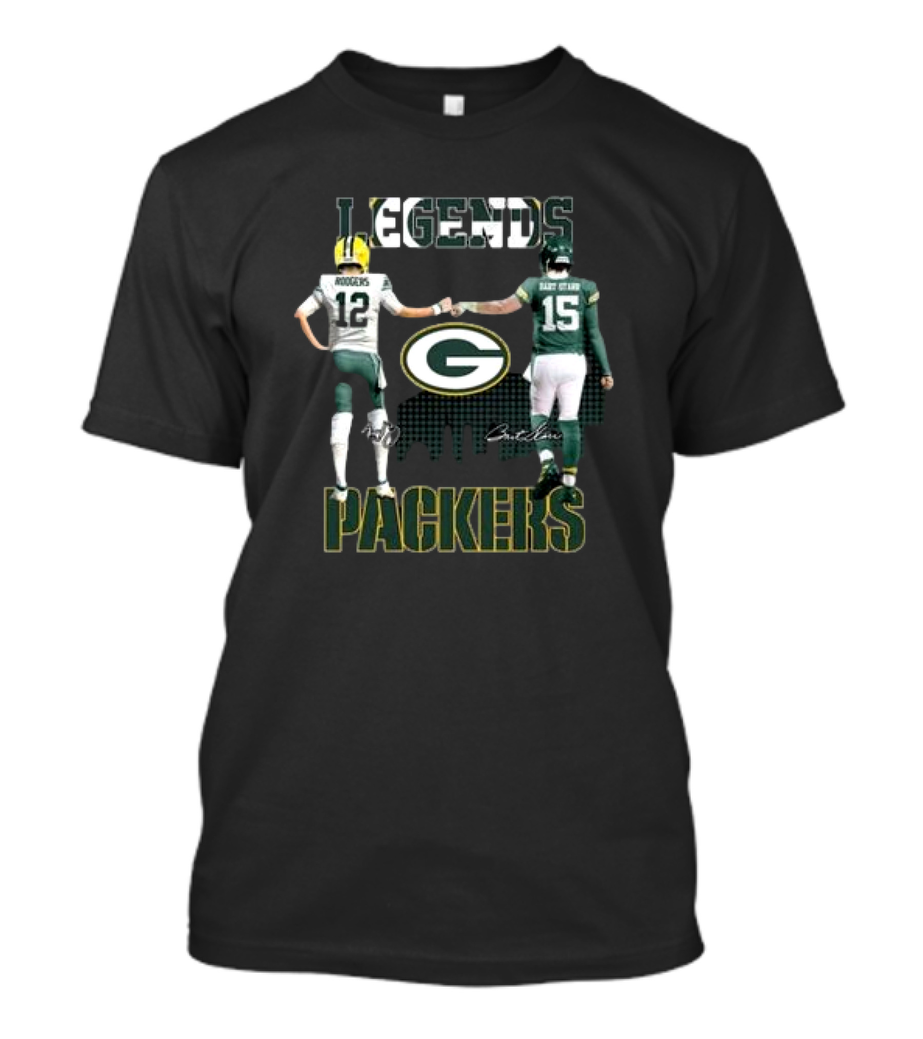 Legends Packers Aaron Rodgers Bart Starr Signatures T-Shirt