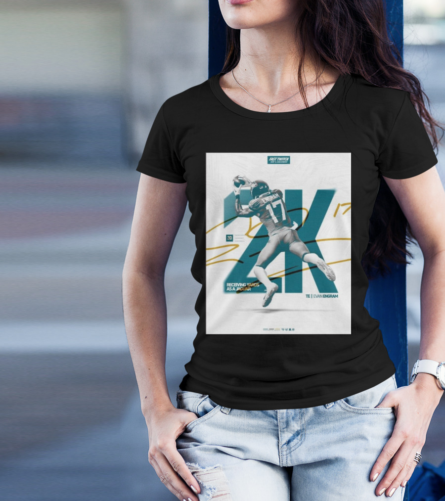 Jacksonville Jaguars TE Evan Engram 2K Receiving Yards As A Jaguar T-Shirt