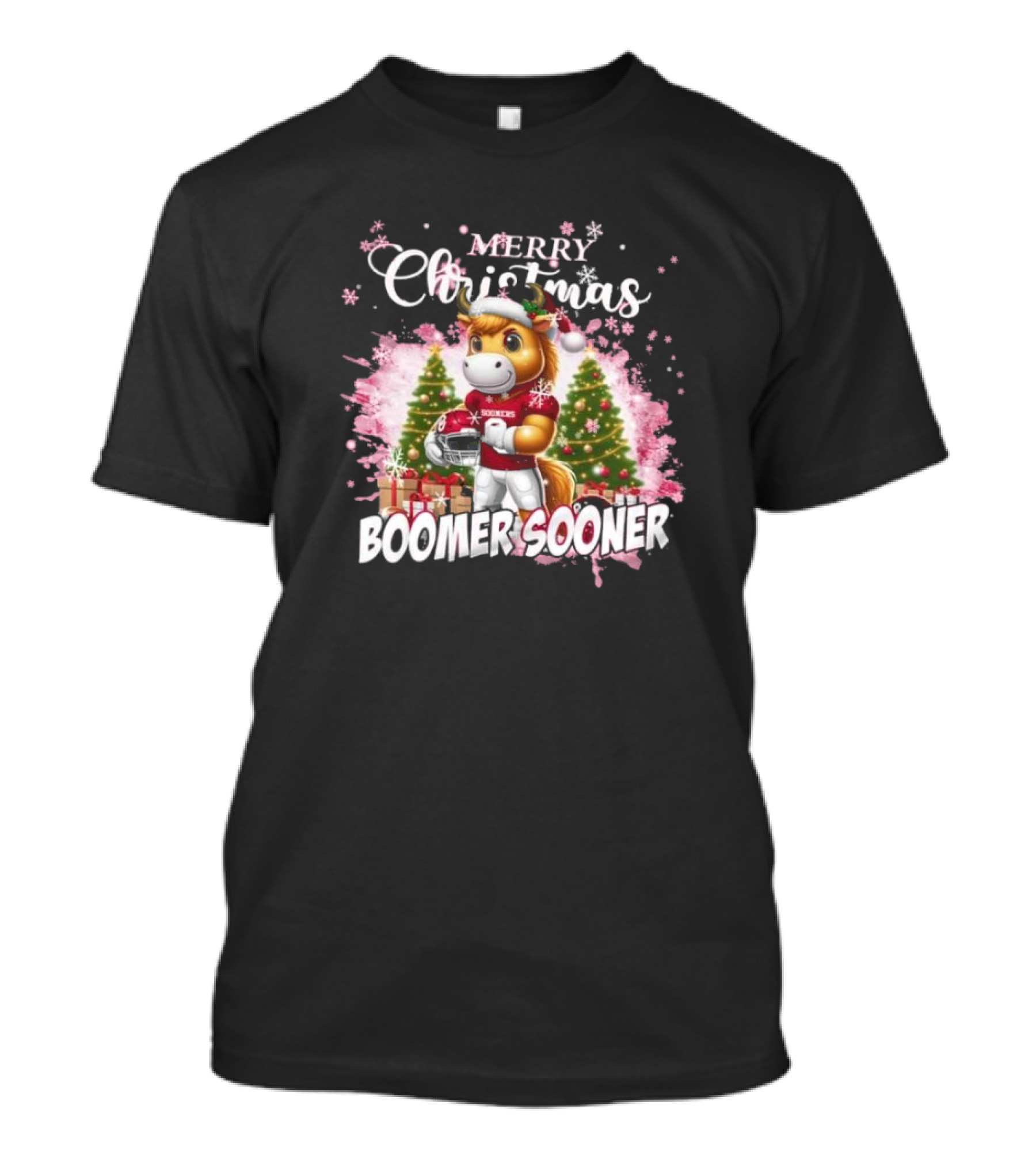 Merry Christmas 2024 Oklahoma Sooners Boomer Sooner Mascot Holiday Spirit T-Shirt