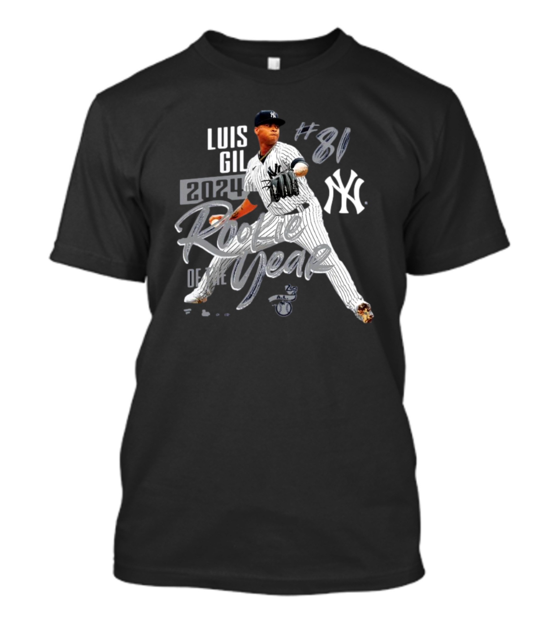 Luis Gil 2024 New York Yankees Rookie Of The Year #81 MLB T-Shirt