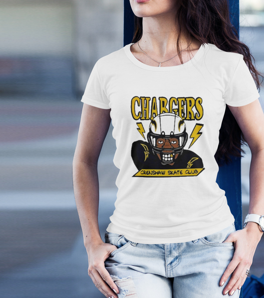 Los Angeles Chargers Crenshaw Skate Club Cartoon Collaboration T-Shirt