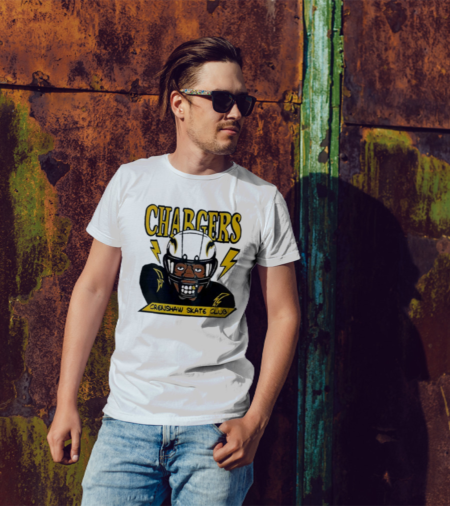 Los Angeles Chargers Crenshaw Skate Club Cartoon Collaboration T-Shirt
