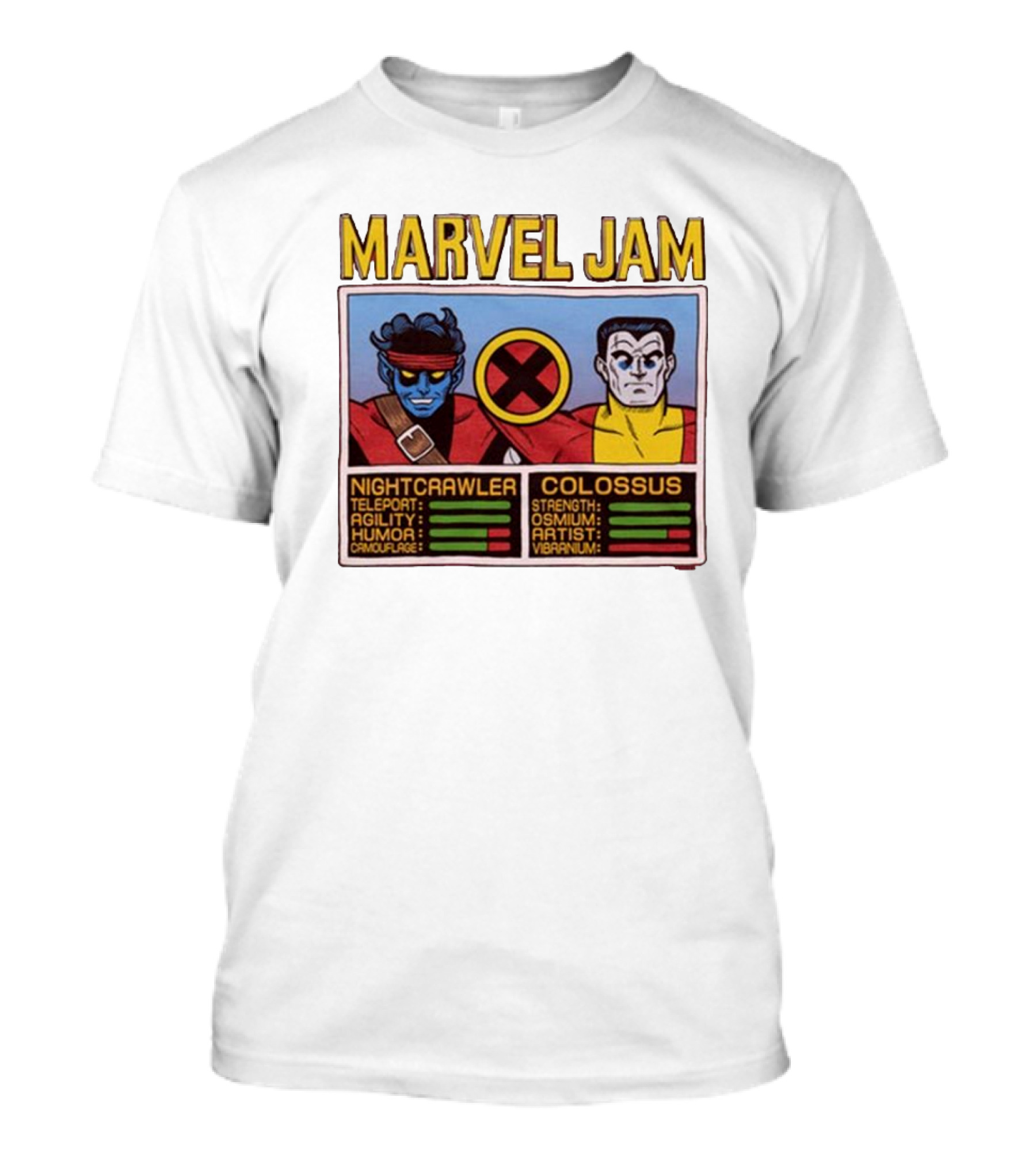 Marvel Jam Nightcrawler Colossus 2024 Strength Teleport Agility Humor Camouflage Osmium Artist Vibranium T-Shirt