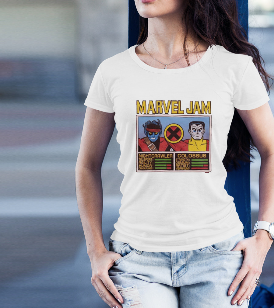 Marvel Jam Nightcrawler Colossus 2024 Strength Teleport Agility Humor Camouflage Osmium Artist Vibranium T-Shirt