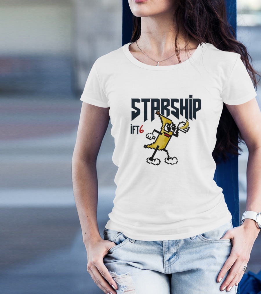 Starship IFT6 Banana Pixel Art Character T-Shirt