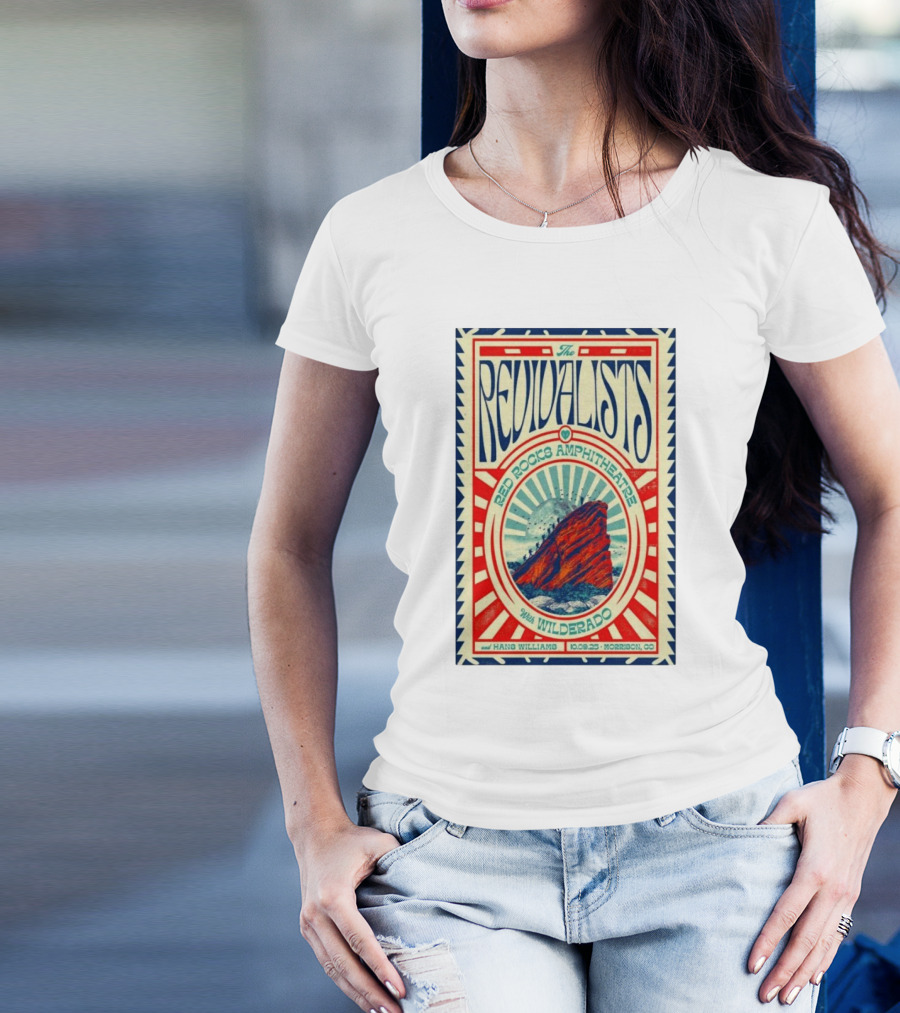 The Revivalists Red Rocks Amphitheatre Featuring Wilderado Oct 9 2025 Morrison CO T-Shirt