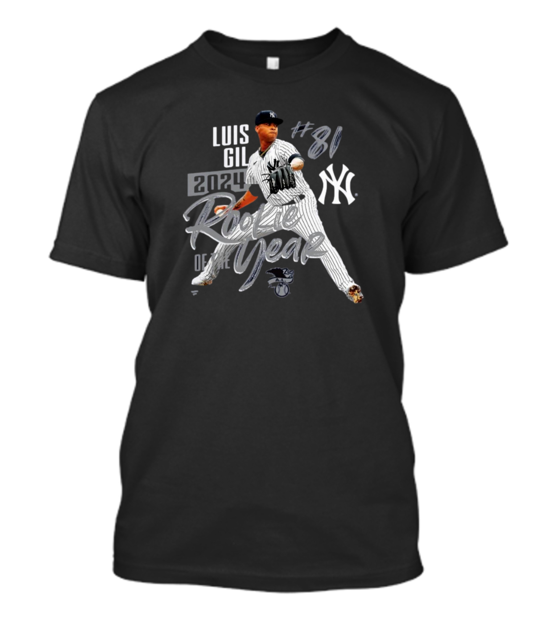 Luis Gil #81 New York Yankees 2024 Rookie Of The Year MLB T-Shirt