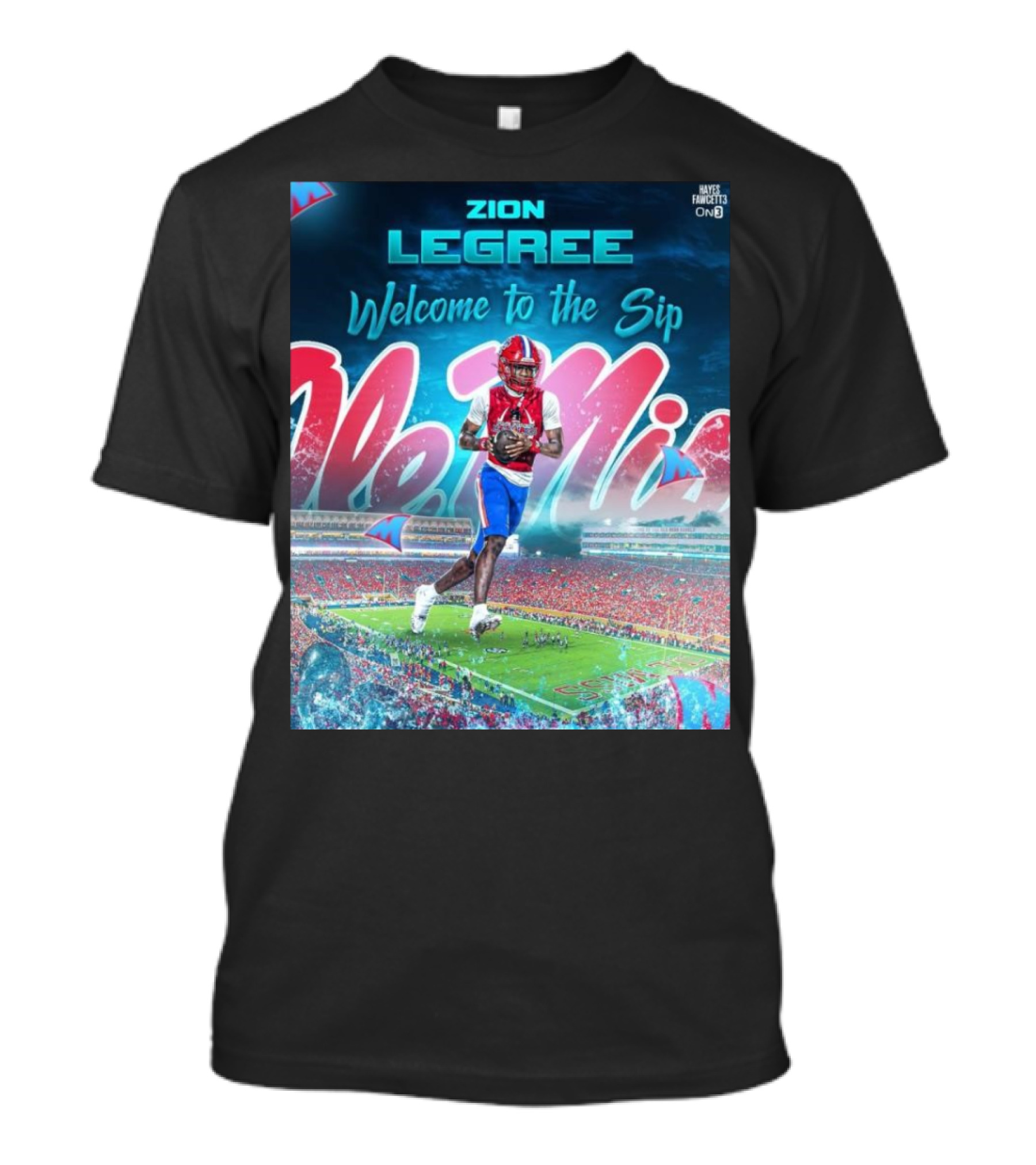 Zion Legree Ole Miss Rebels Welcome To The Sip Football Stadium T-Shirt