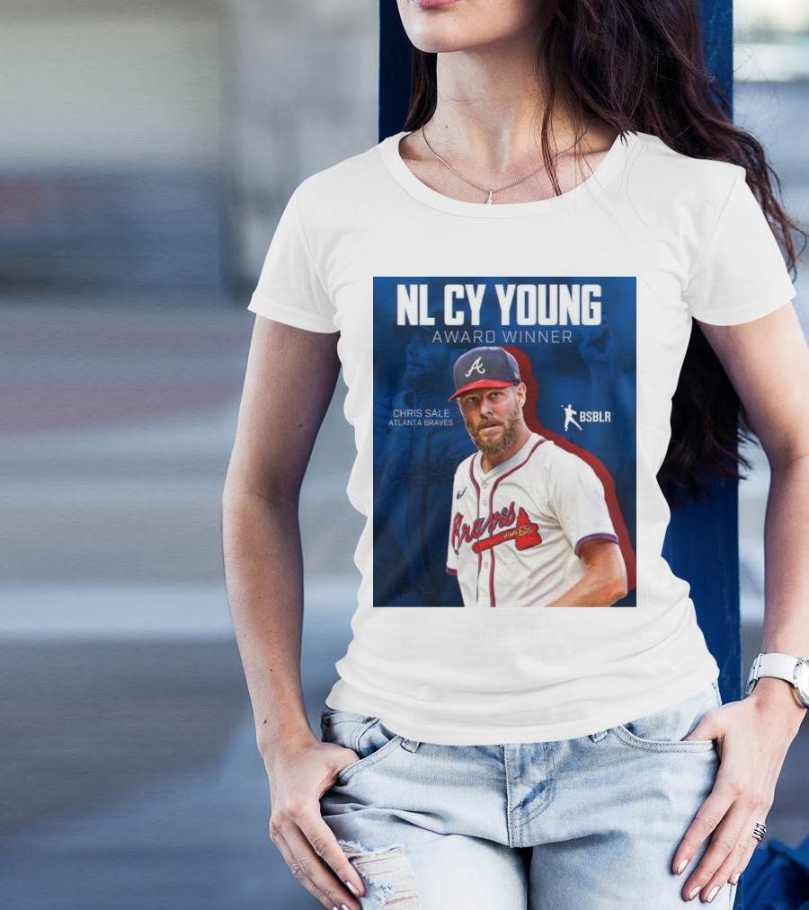 NL Cy Young Award Winner Chris Sale Atlanta Braves BSBLR T-Shirt