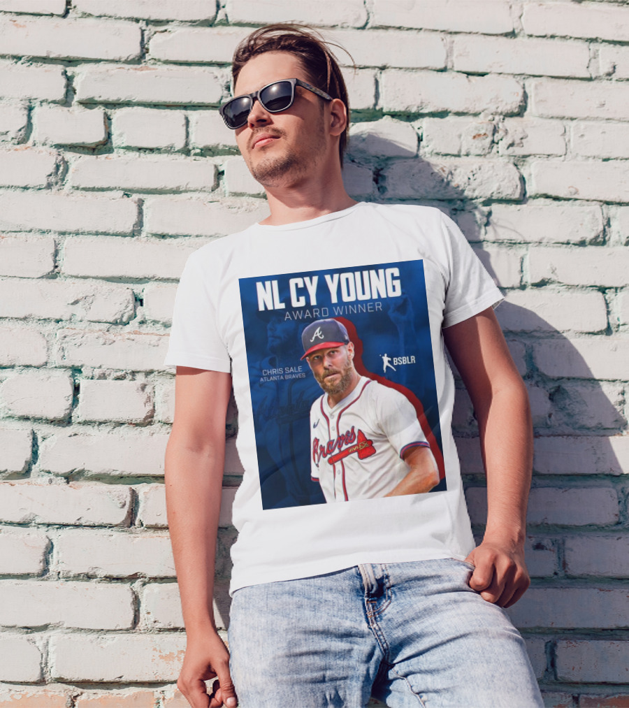 NL Cy Young Award Winner Chris Sale Atlanta Braves BSBLR T-Shirt