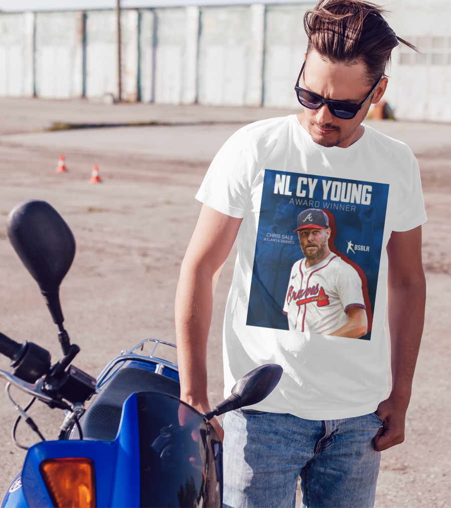 NL Cy Young Award Winner Chris Sale Atlanta Braves BSBLR T-Shirt
