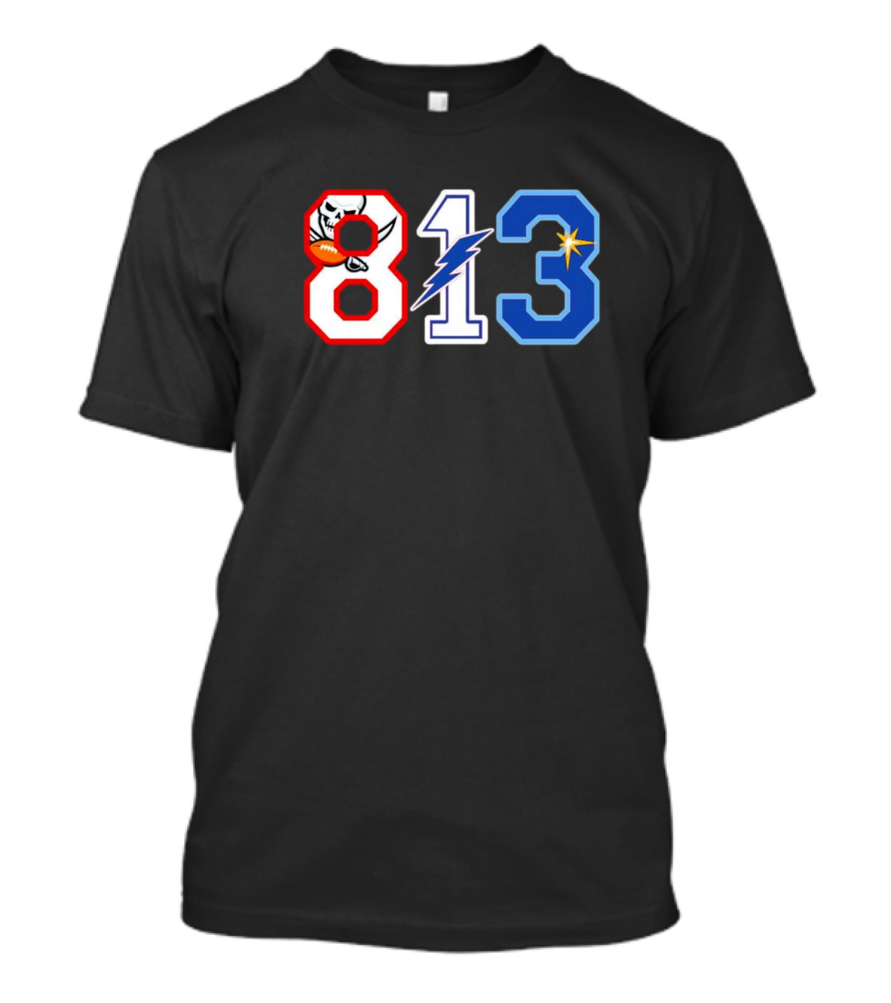 813 Tampa Buccaneers Tampa Bay Rays Tampa Bay Lightning T-Shirt