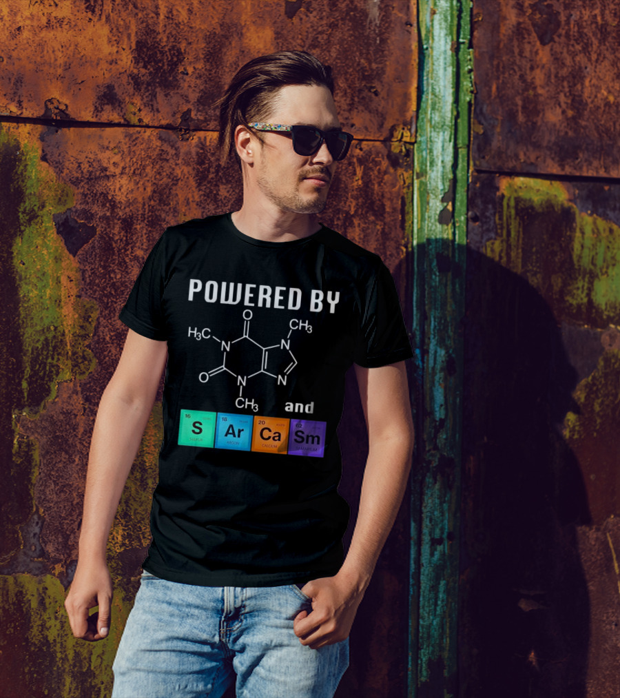 Powered By Caffeine And Sarcasm Elements T-Shirt