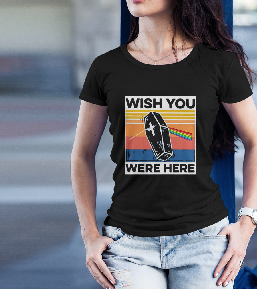 Coffin Wish You Were Here Vintage Rainbow Prism T-Shirt