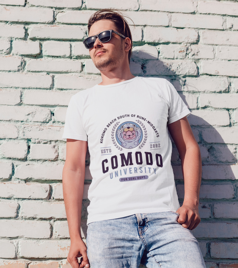 Kokomo Beach South Of Rune Midgard Comodo University Fur Seal Dept 2002 T-Shirt