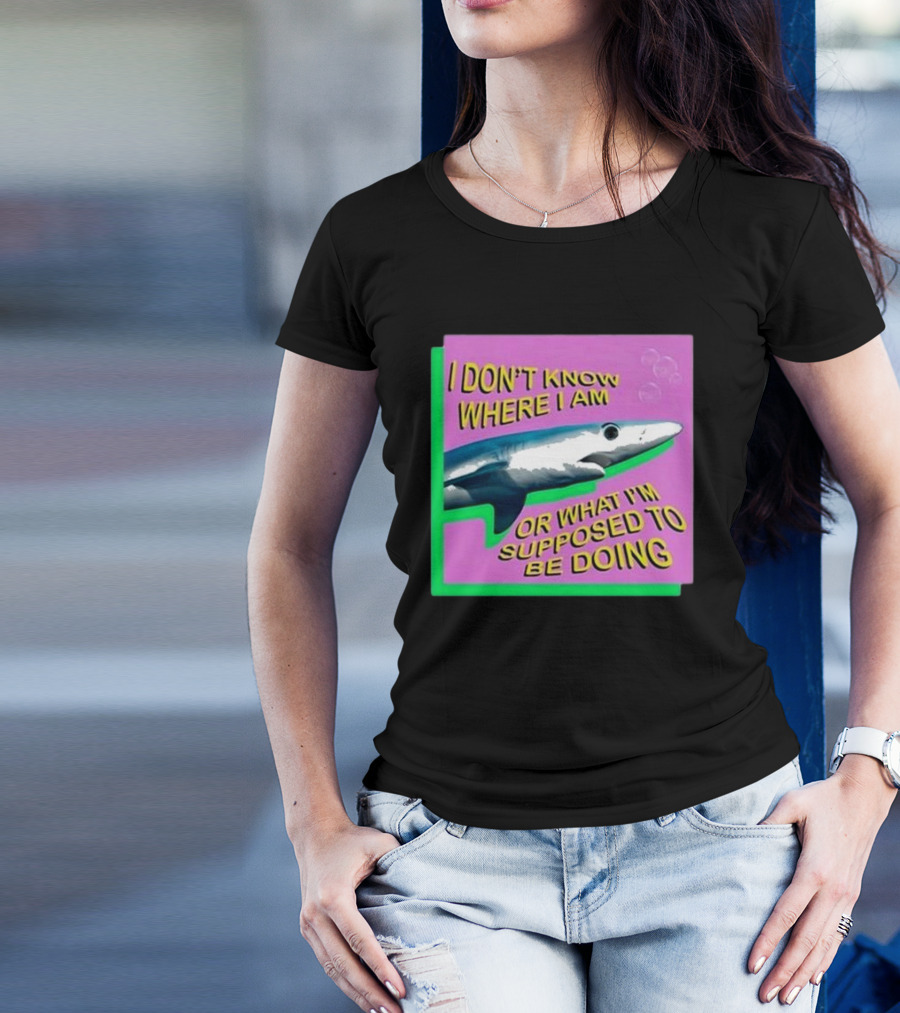 Spencers I Don’t Know Where I Am Or What I’m Supposed To Be Doing Shark Bubbles T-Shirt