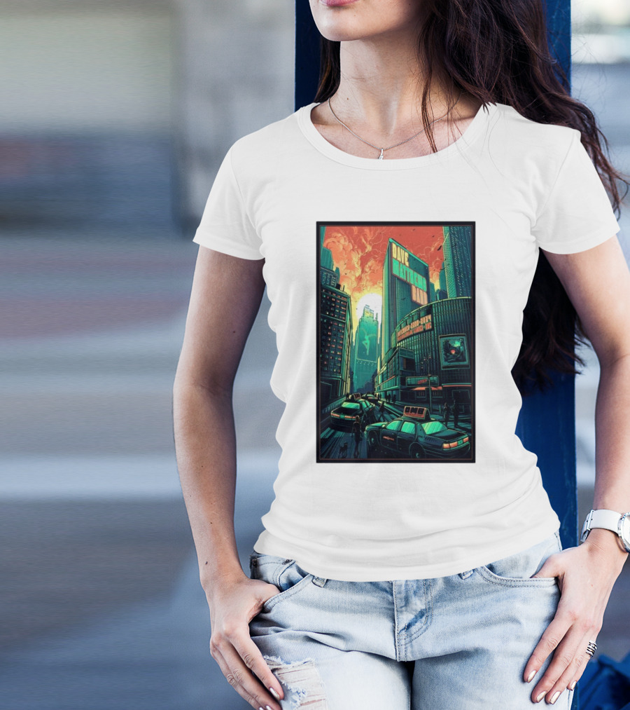 Dave Matthews Band Manhattan Streetscape At Madison Square Garden Concert November 22 2024 New York City Skyline T-Shirt