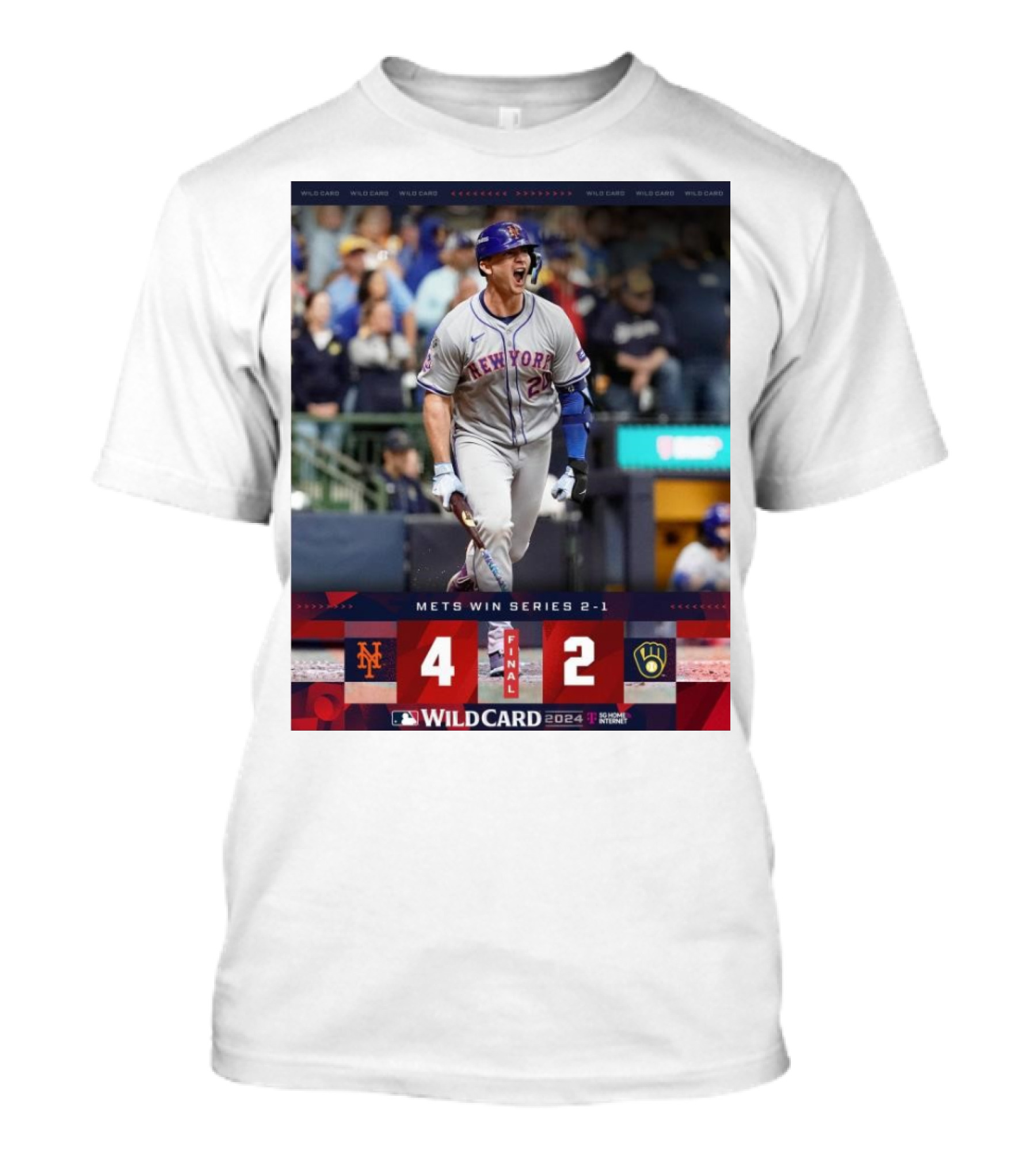 Mets Win Series 2-1 Wild Card 2024 New York 4-2 T-Shirt