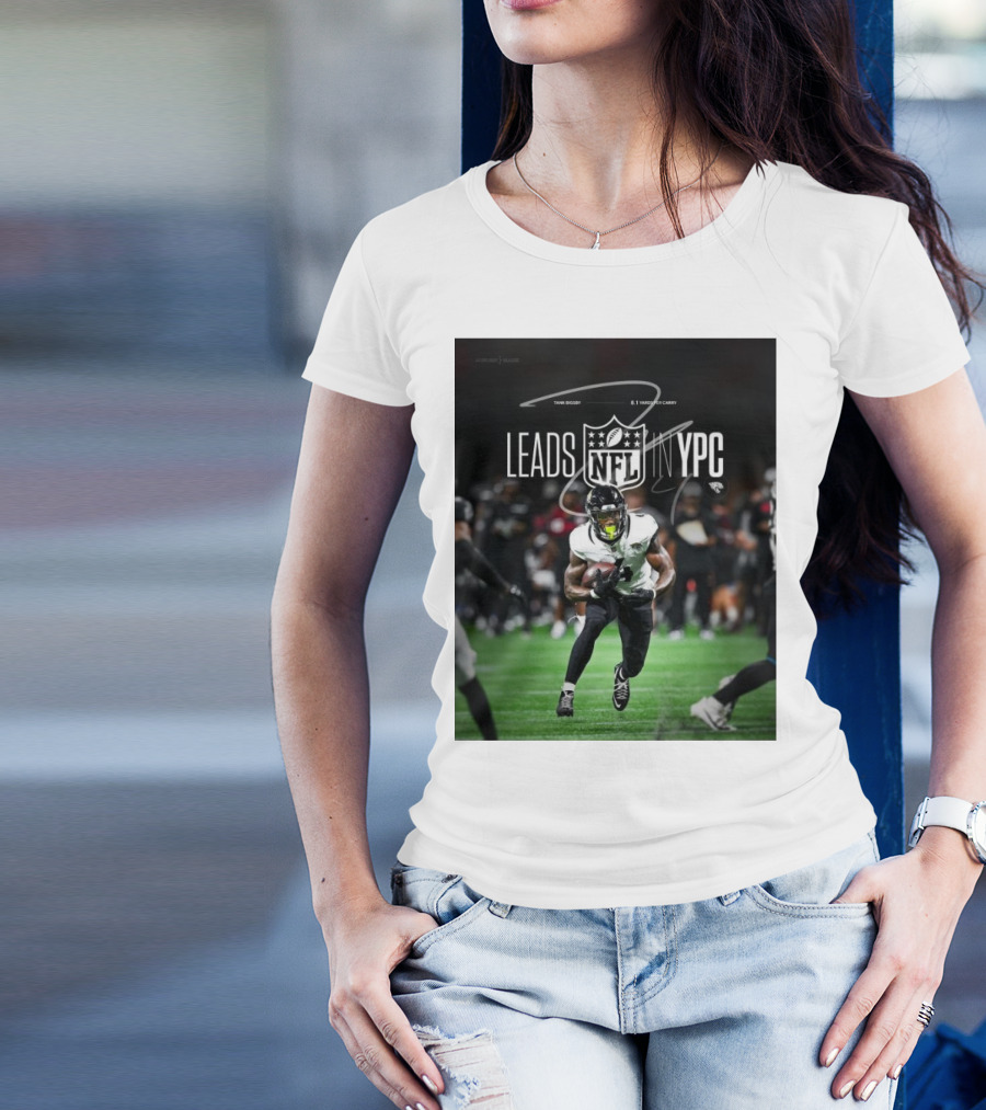 Tank Bigsby Jacksonville Jaguars NFL Leads YPC Signature Football Action T-Shirt
