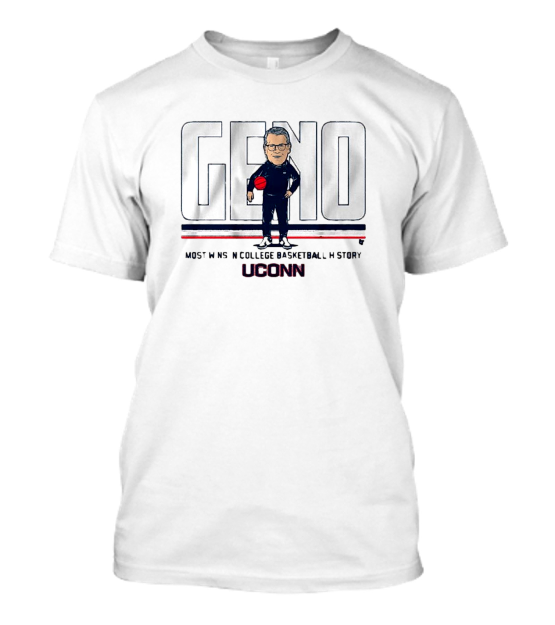 UConn Huskies Basketball Geno Auriemma Most Wins In College Basketball History T-Shirt
