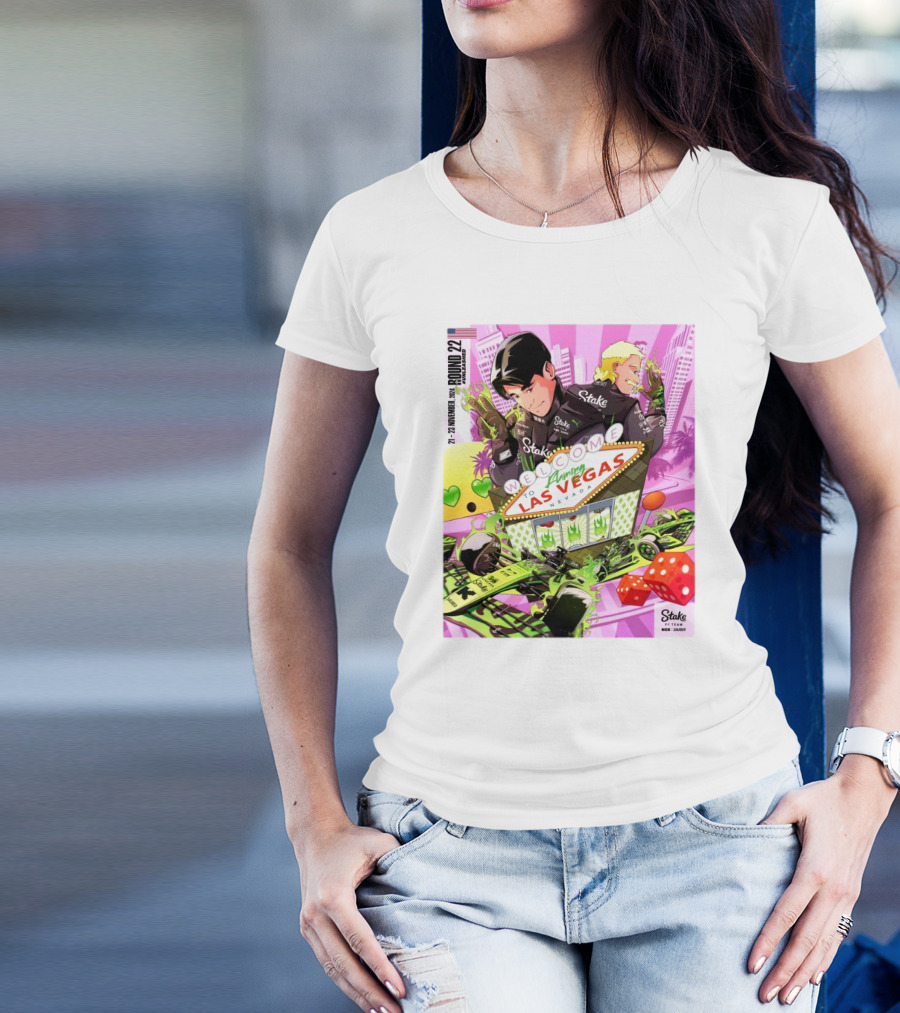 Welcome To Flaming Las Vegas Nevada November 21-23 2024 Round 22 Stake F1 Team Kick T-Shirt