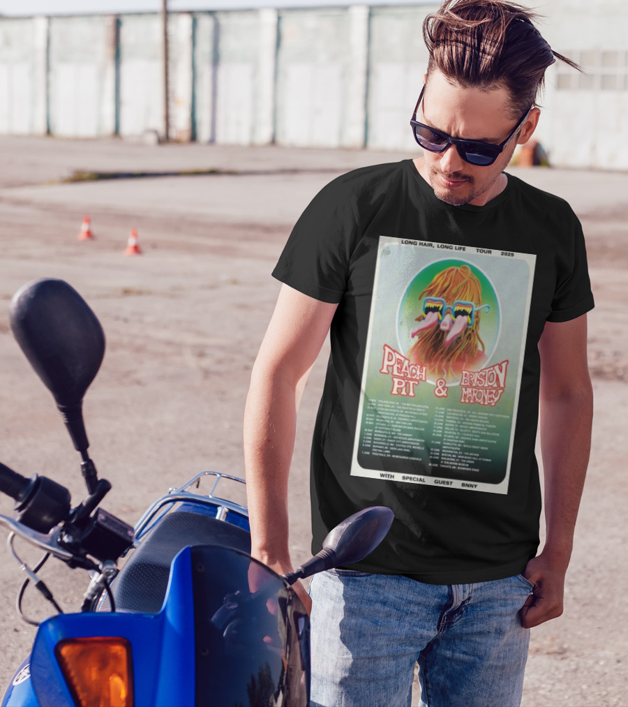 Peach Pit And Briston Maroney Long Hair Long Life 2025 Tour With Special Guest Bnny T-Shirt