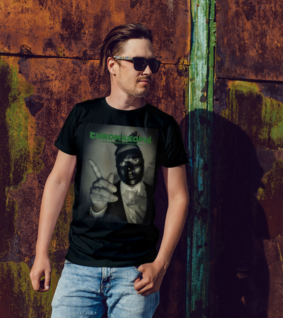 Chromakopia All Songs Written Produced And Arranged By John Cole Masked Figure Suit Finger Pointing T-Shirt