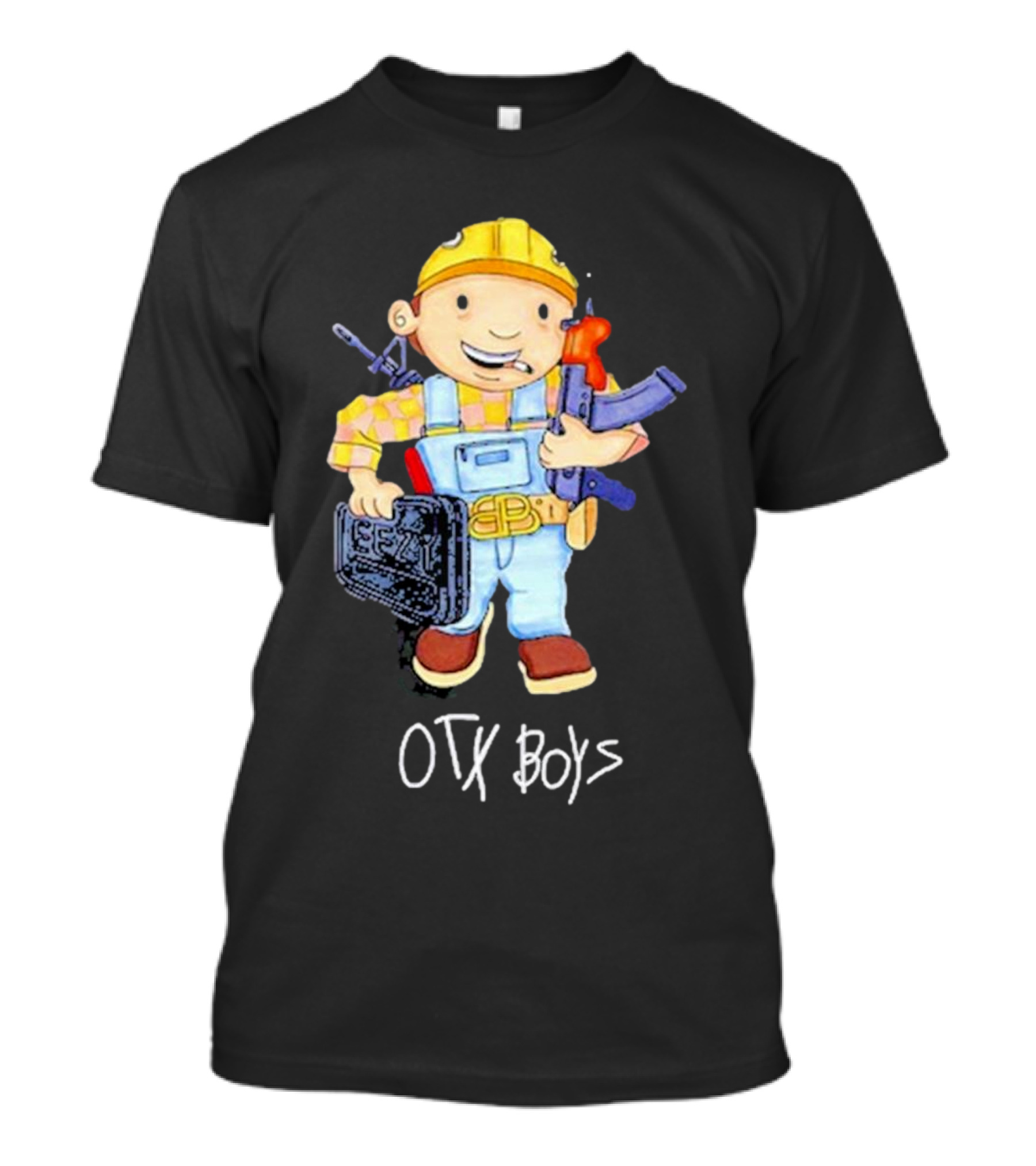 Geezyworld OTX Boys Bob The Driller Character With Tools And Gear T-Shirt