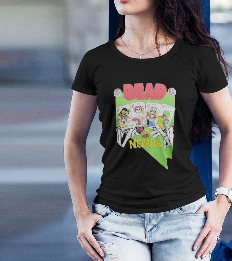 Grateful Dead Nevada Playing Cards Skeletons T-Shirt