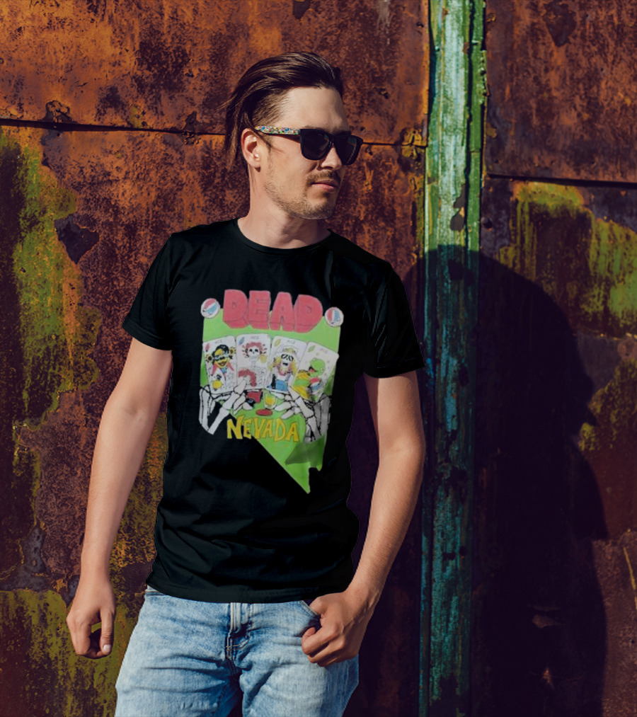 Grateful Dead Nevada Playing Cards Skeletons T-Shirt