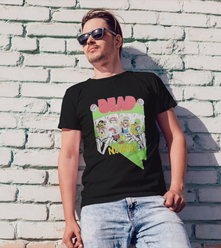 Grateful Dead Nevada Playing Cards Skeletons T-Shirt
