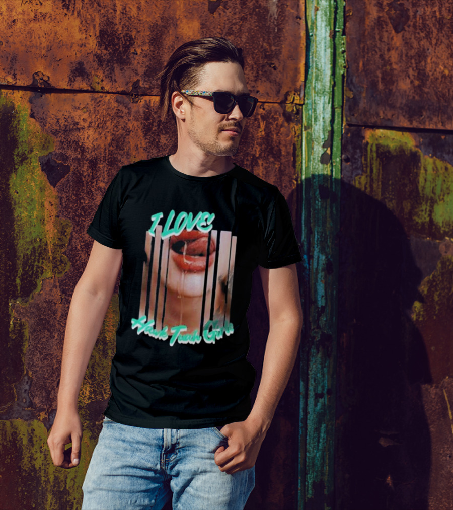 I Love Hawk Tuah Girl – Hawk Tuah Girls Dripping Lips Visual T-Shirt
