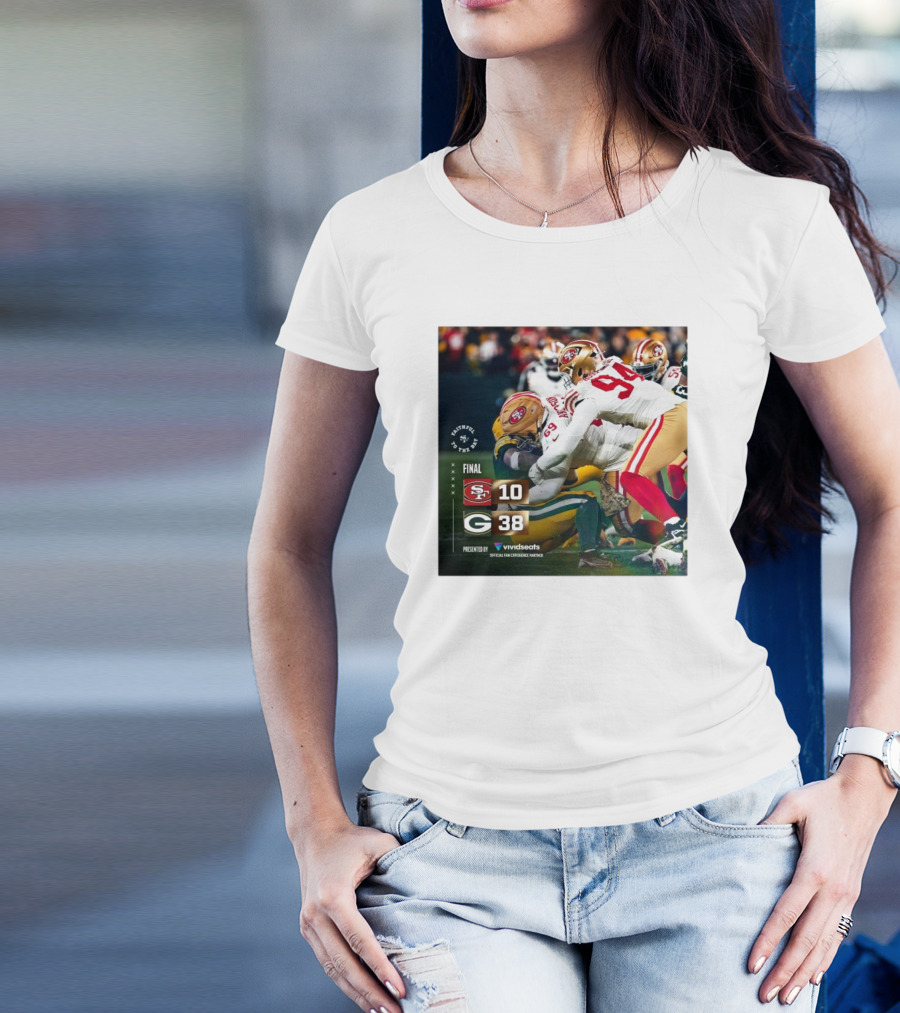 Final NFL San Francisco 49ers 10 Vs Green Bay Packers 38 Faithful To The Bay T-Shirt